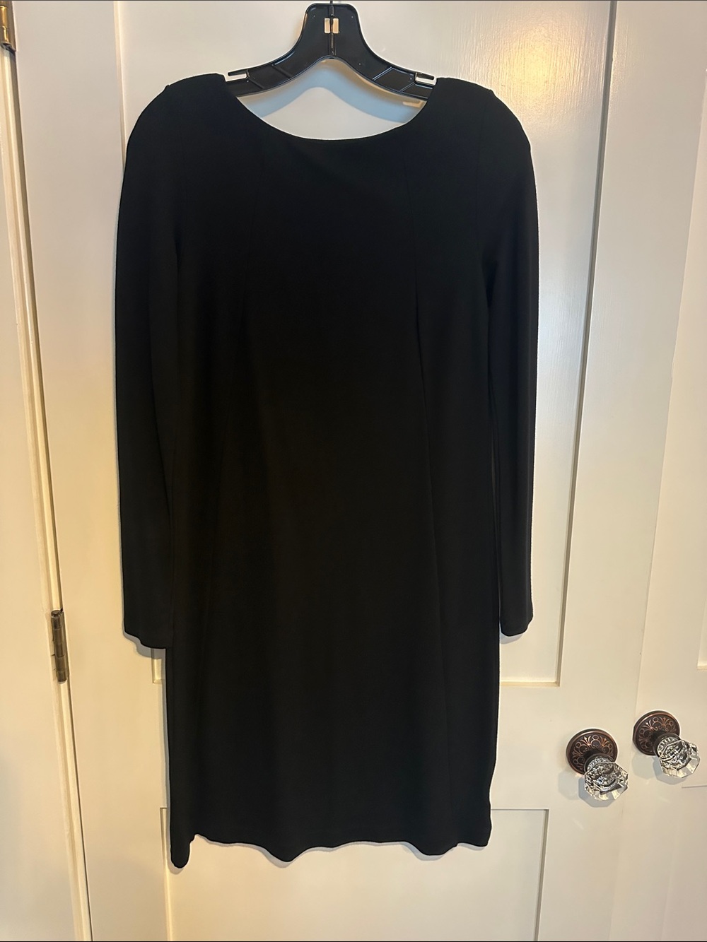 Ronen Chen Black Long-Sleeve Minimal Shift Dress